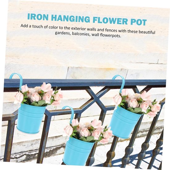 6 Stuks Haak Bloempot Leuning Plantenbakken Buiten Potten Buiten Hek Potten Tuinrand Hangende Patio Leuning Plantenbakken Hek Plantenbak Houders Metaal Ijzer — afbeelding 4
