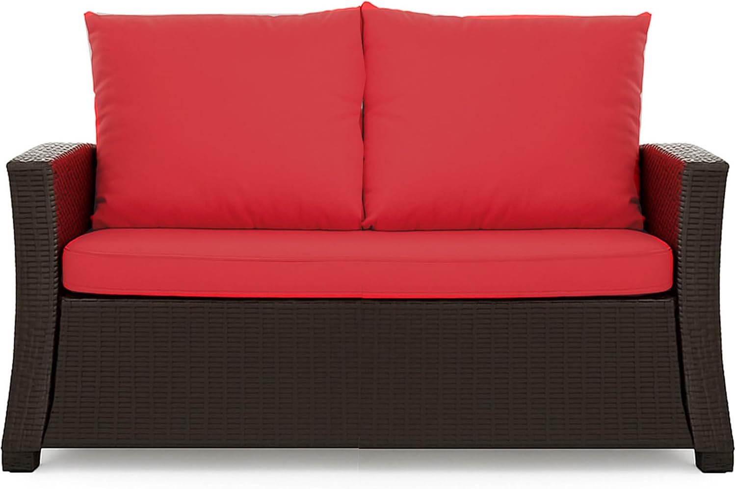 Bankkussen, outdoor zitkussen, voor tuinbank van polyrotan, voor buiten, bankkussen, voor schommelbank, rotan, zitbank, rood, 140 x 60 x 50 cm