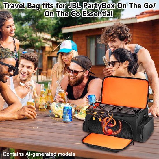 Compatibel met JBL PartyBox On The Go Speaker,Travel Storage Tote Bag Fits voor JBL PartyBox On-The-Go Essential Protable Party Speaker and Accessories,Case Only,No Shoulder Strap — afbeelding 3