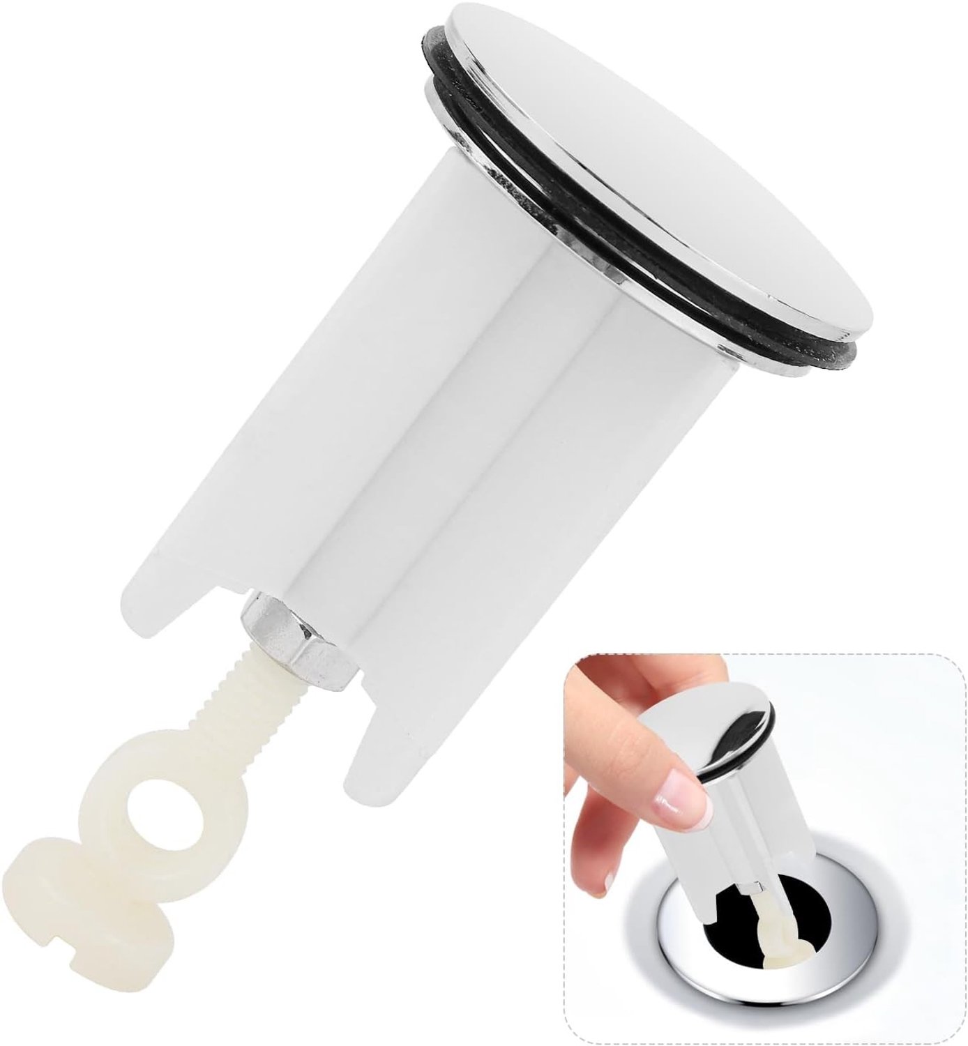Vervangende Pop-Up Afvoerplug voor Wastafel - Ideaal voor Badkamer en Keuken, 40mm Diameter