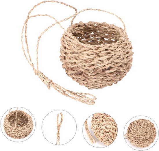 2stuks Houdbare Handgeweven Jute Opbergmand Voor Bloemen Planten Mini Haken Mand Voor Thuisgebruik Voor Raamdecoratie Voor Plantenliefhebbers — afbeelding 5