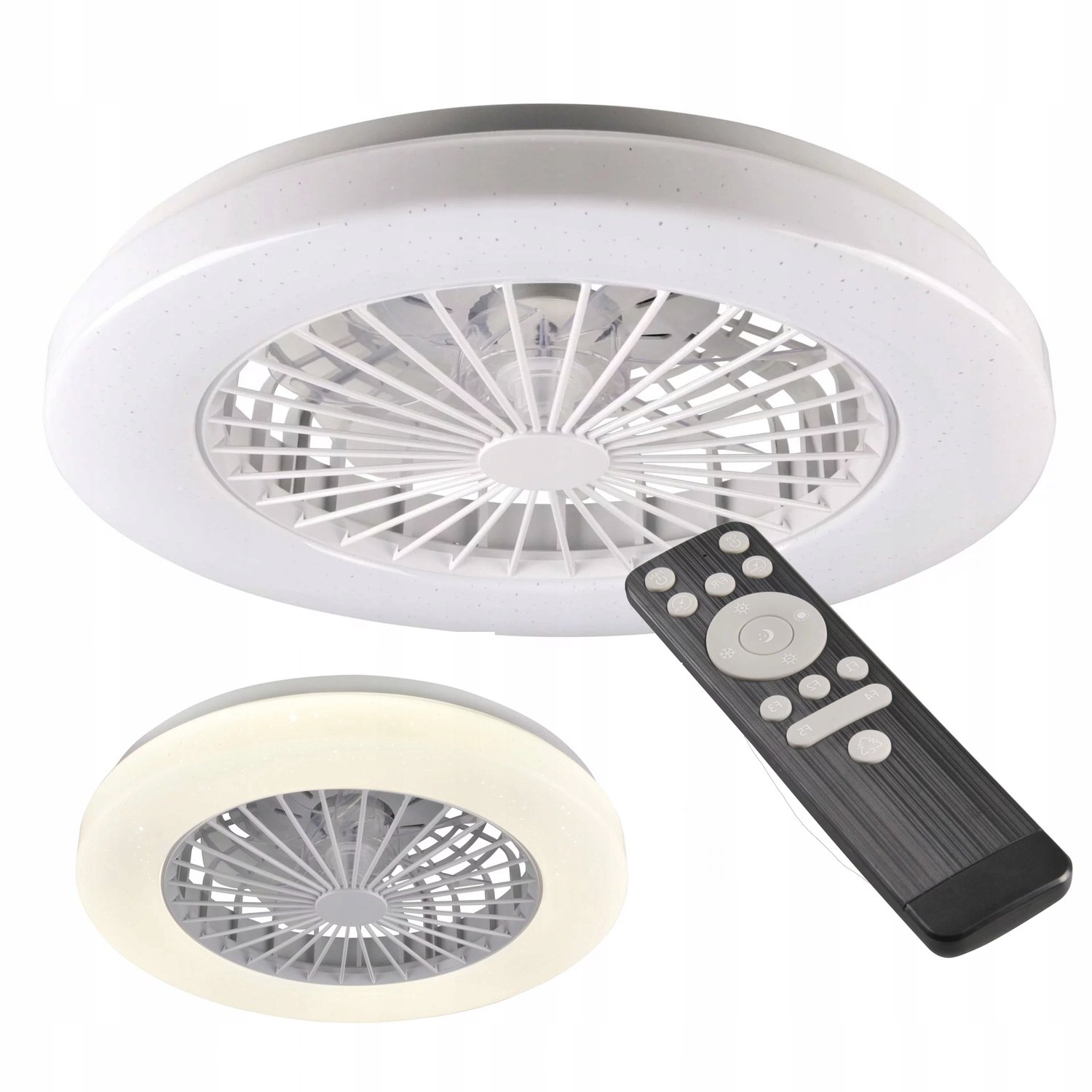 Merkloze Plafondlamp met Ventilator, LED, 63W, CCT, 50cm, Afstandsbediening