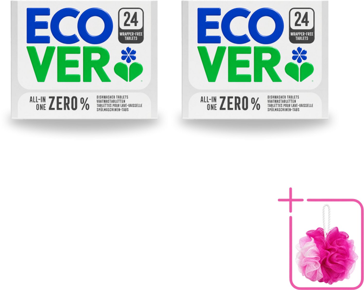 2 x Ecover - Vaatwastabletten All-in-One Zero% - 24 Tabs - Bulkverpakking - Vaatwasmiddel - Vaatwastablet