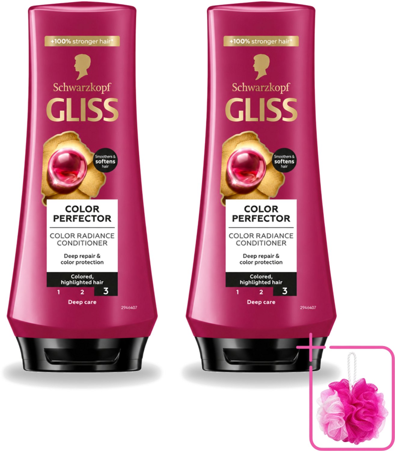 2 x Gliss - Hair Repair - Conditioner voor Kleurbehoud en Glans - 200 ml - Bulkverpakking - Kleurbescherming haar - Douchemop - Glans haar