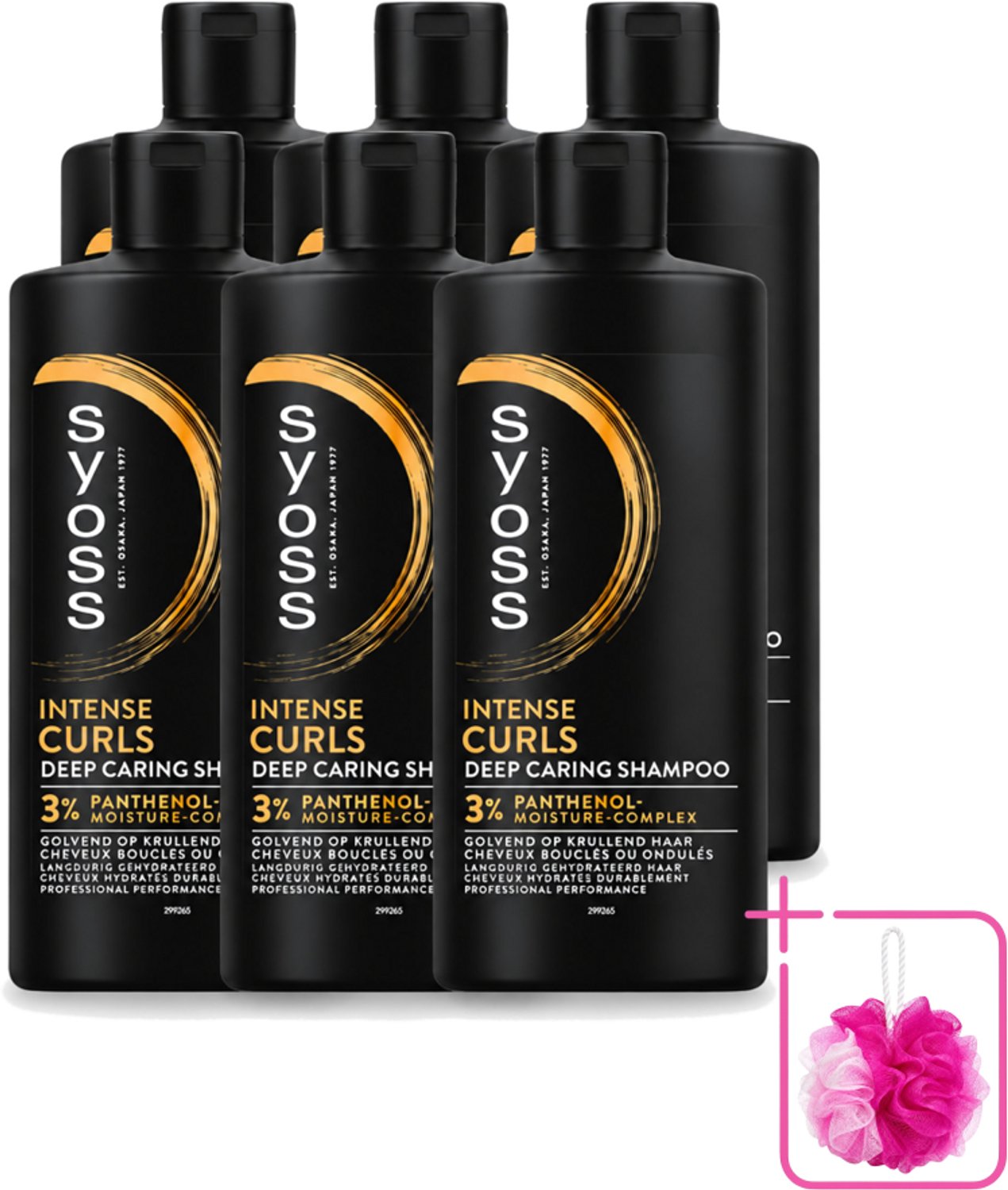 6 x SYOSS - Curls Intense - Shampoo - Langdurige Styling - 440ml - Bulkverpakking - Krullen verzorging - Douchemop - Krulhaar shampoo