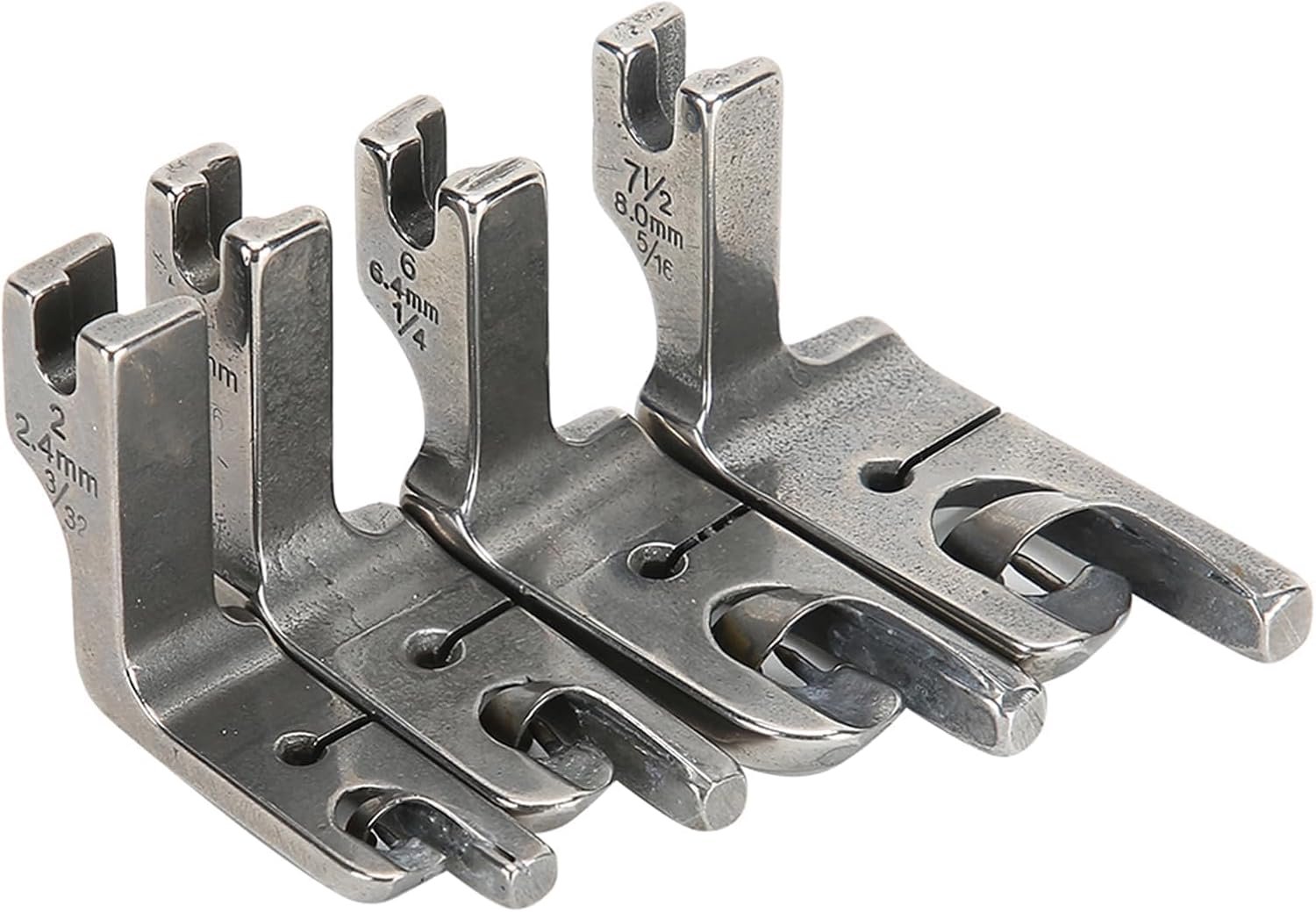 4 STKS Gerolde Zoom Presser Voet, Naaimachine Voet, 2.4, 4.8, 6.4, 7.9 Mm Hemming Voet Kit voor Huishoudelijke Multifunctionele Naaimachines Accessoires
