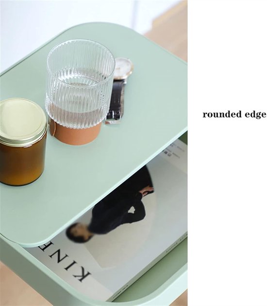 Bijzettafeltje Zijtafel Bank Bijzettafel Creatieve bijzettafel Groene vierkante kleine tafel eenvoudige salontafel geschikt for woonkamer, nachtkastje, kantoor, lounge — afbeelding 4