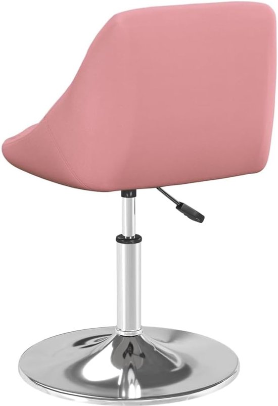 4 stuks draaibare eetkamerstoelen met fluwelen bekleding in roze, verstelbare hoogte door gasdrukveer, modern design met verchroomd stalen frame, 360 graden draaifunctie — afbeelding 4