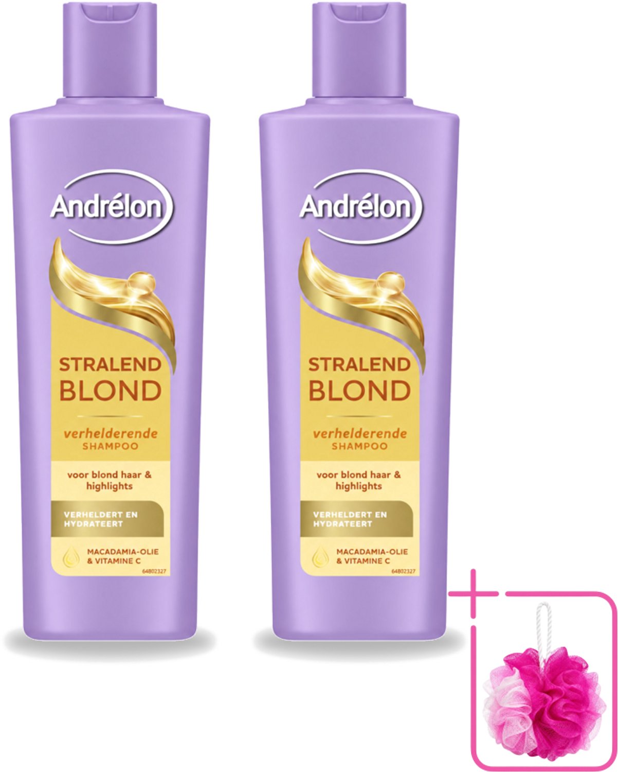 2 x Andrélon – Shampoo – Stralend Blond – 250 ml - Bulkverpakking - Blond haar - Douchemop - Glans