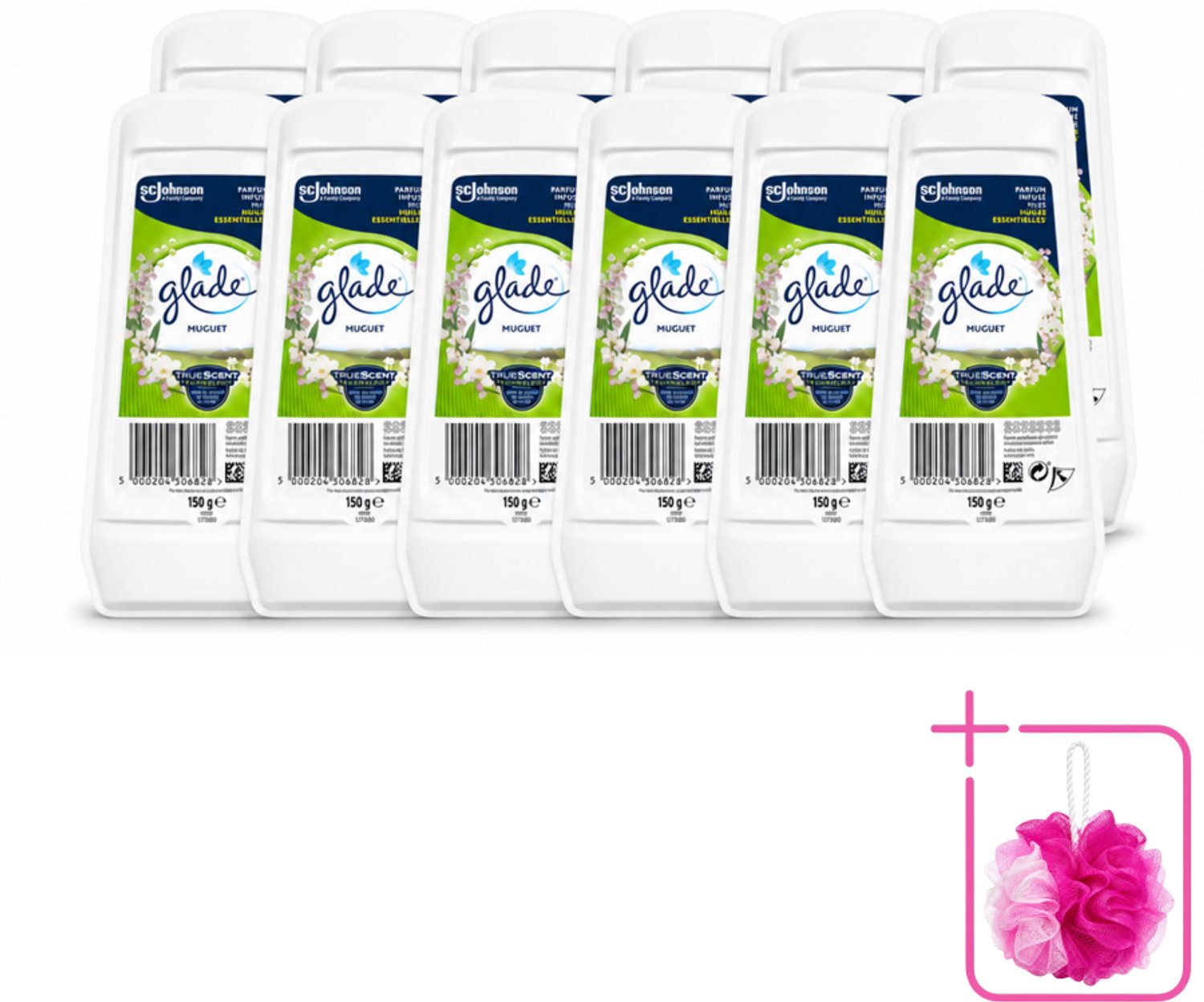 12 x Glade – Luchtverfrisser Gel – Muguet – 150 g - Bulkverpakking - Luchtverfrisser - Douchemop - Geur