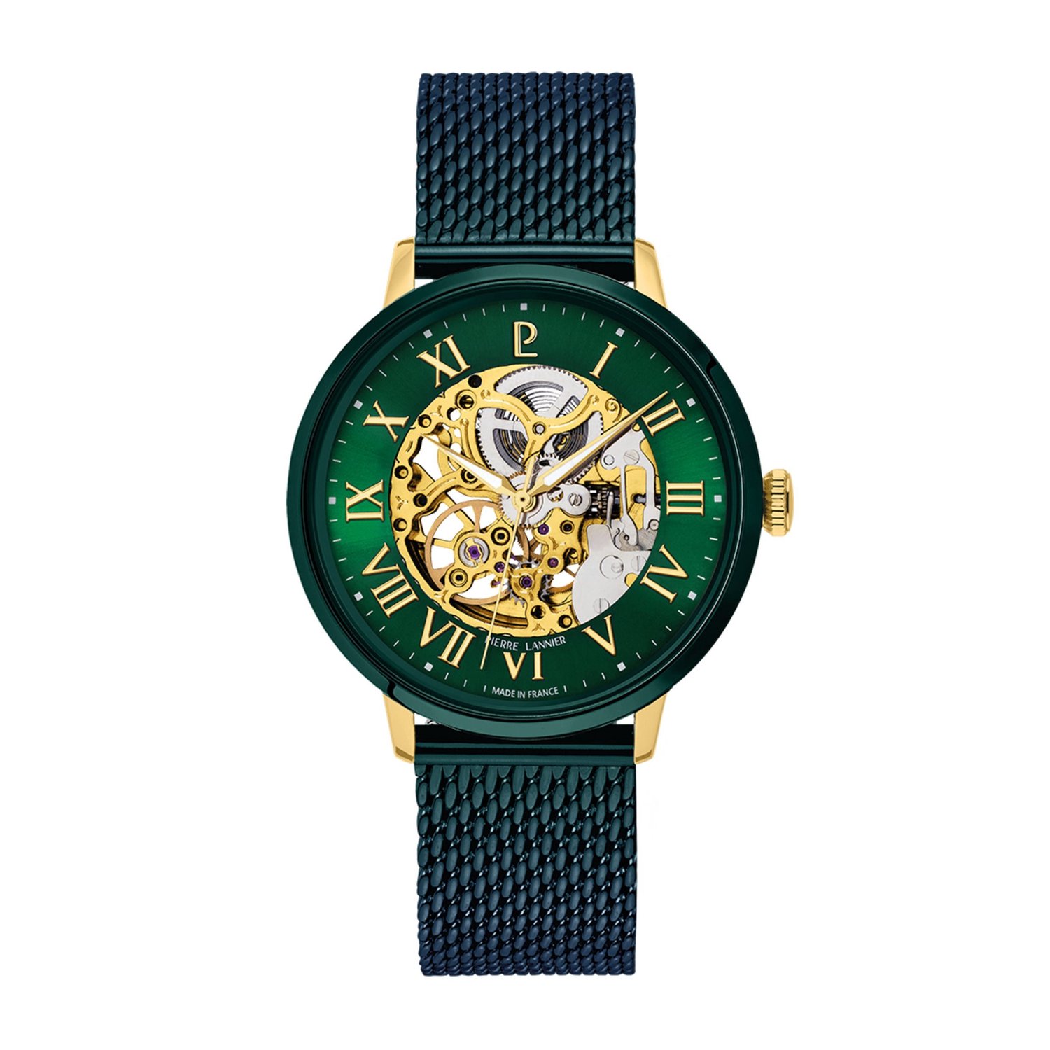 Pierre Lannier 318B279 - Horloge - Roestvrij staal - Groen - 42 mm