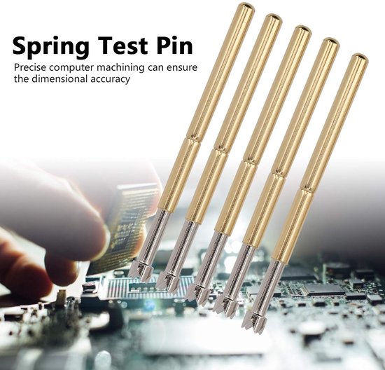 100 stuks P125Q veersonde testpennen 4 klauw messing veerbelaste contactsondes 2 mm nauwkeurig bewerkte hardware-instrumenten voor PCB-testen elektronica reparatie soldeerv — afbeelding 5