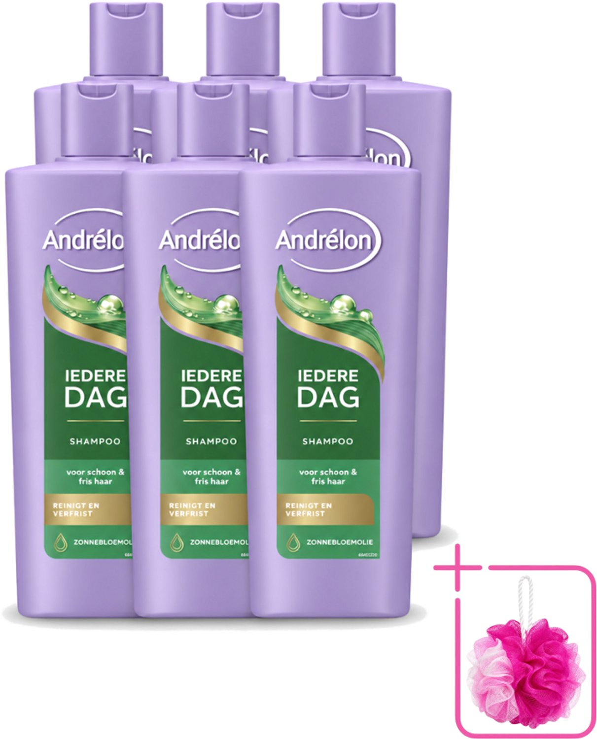 6 x Andrélon – Shampoo – Iedere Dag – 400 ml - Bulkverpakking - Dagelijks haar wassen - Douchemop - Fris haar