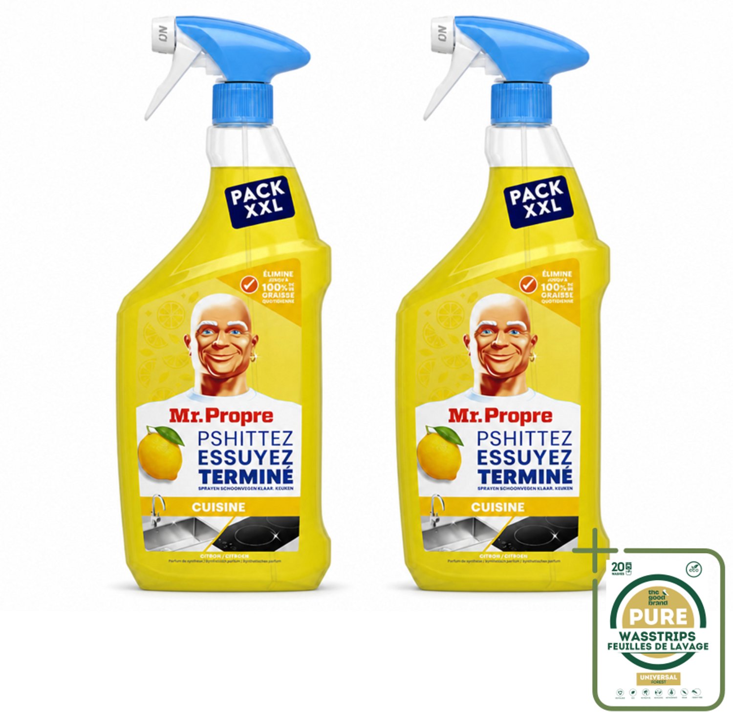 2 x Mr. Propre – Flash Reinheid Spray – Ontvetter & Allesreiniger – Lemon – 800 ml - Ontvetter - Allesreiniger - Citroen - Reinigings Spray - Keuken Reinigen