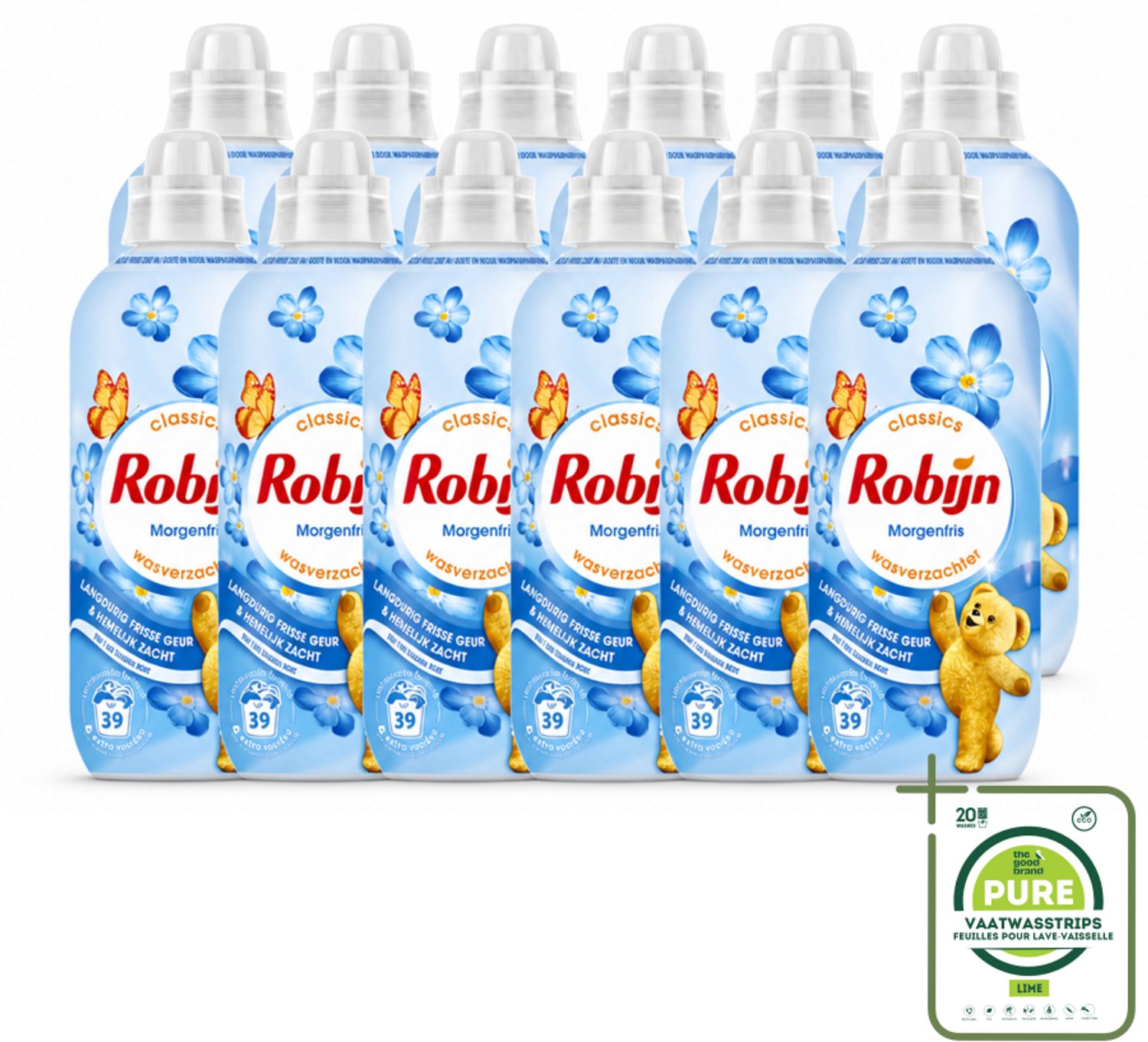 12 x Robijn – Wasverzachter – Morgenfris – 780 ml - Grootverpakking - Vaatwasstrips - Wasverzachter - Wasgeur - Kleding Verzachter - Frisse Geur - Slijtage Verminderen