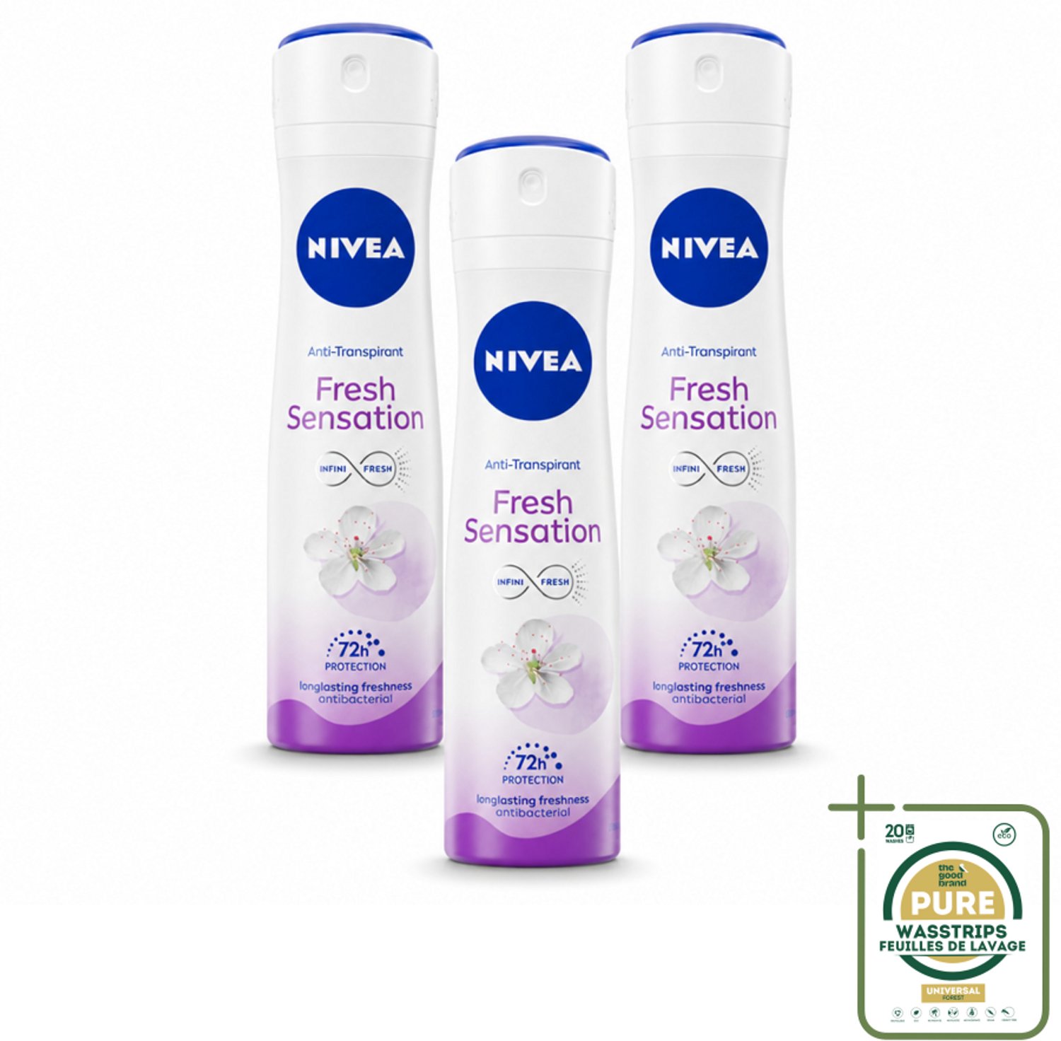 3 x NIVEA – Deodorant Spray – Fresh Sensation – 150 ml - Deodorant Spray - Anti-Transpirant - Frisheid - Geur - 72 Uur Bescherming