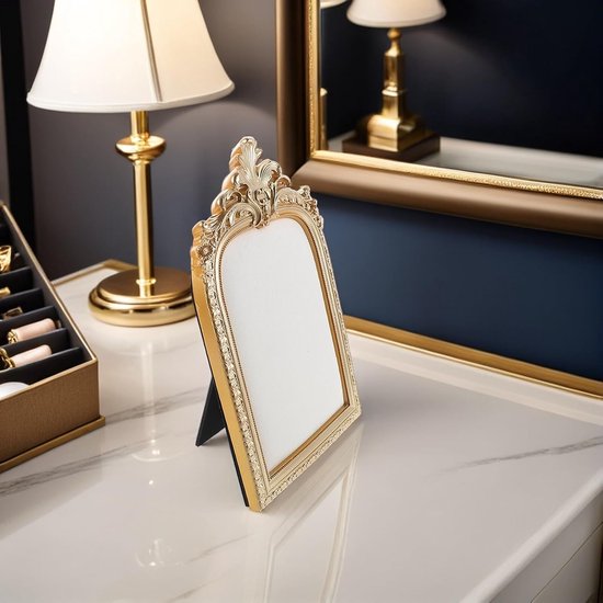 Vintage Sieraden Displaystand met Foto Frame Fluwelen Achtergrond Multifunctionele Houder voor Kettingen Oorbellen Compacte Opbergoplossing voor Slaapkamer Boetieks — afbeelding 2