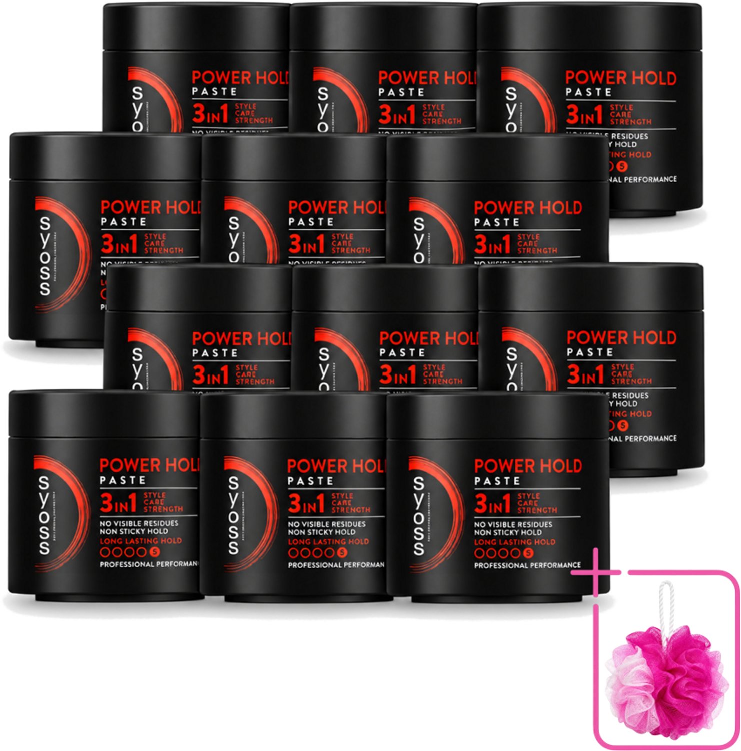 12 x SYOSS - Power hold 150 ml - Haarpaste - Sterke Fixatie - 150ml - Bulkverpakking - Haarpaste - Douchemop - Krachtige fixatie
