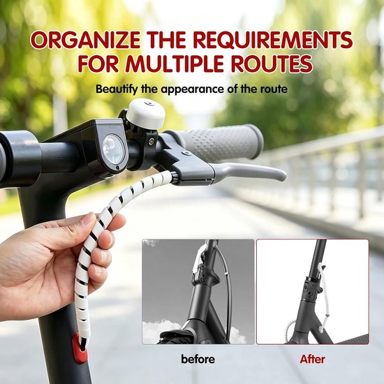 2 stuks flexibele 100 cm TPU kabelspiraal voor e-scooter — afbeelding 4