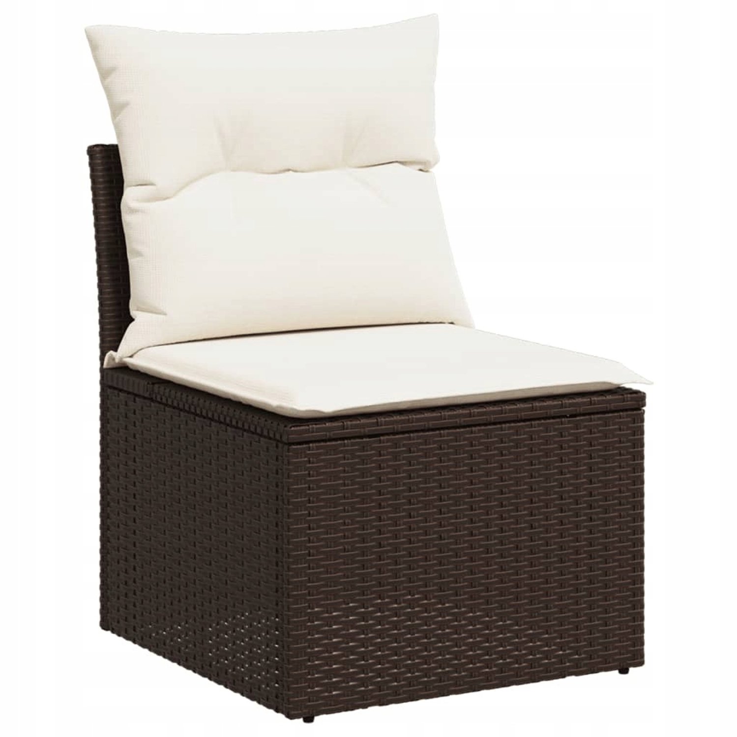 Comfortabele Rotan Tuinstoel met Opbergruimte - Bruin