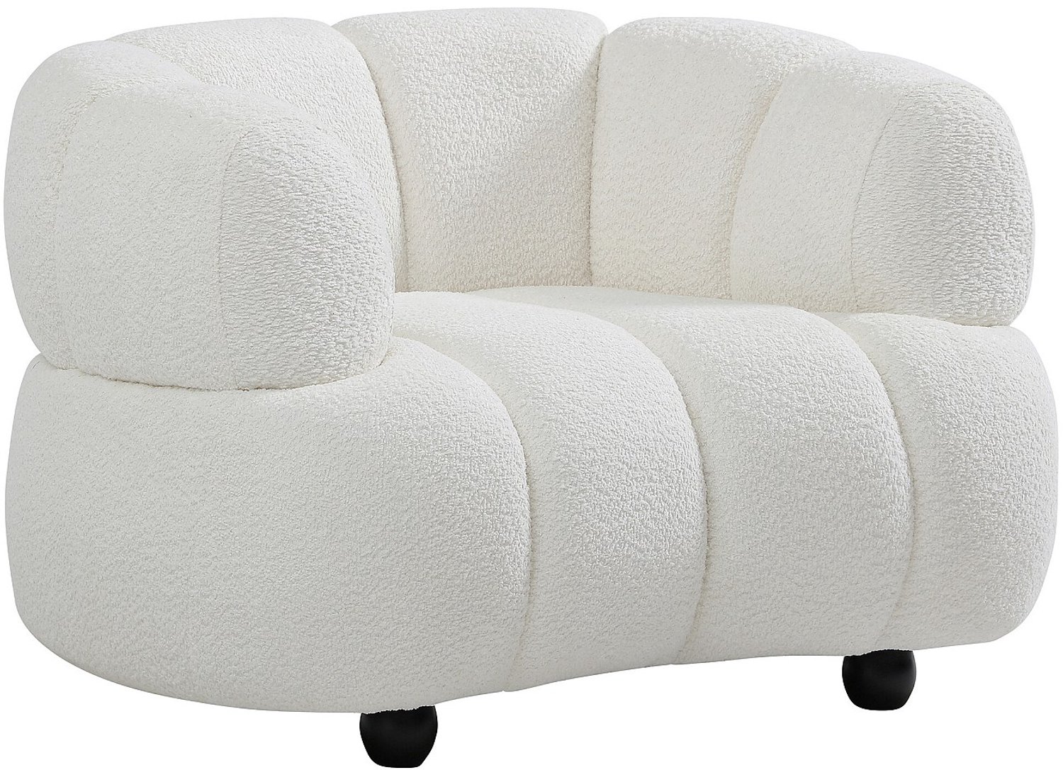 Vente-unique Fauteuil in gebroken wit boucléstof COLIANI