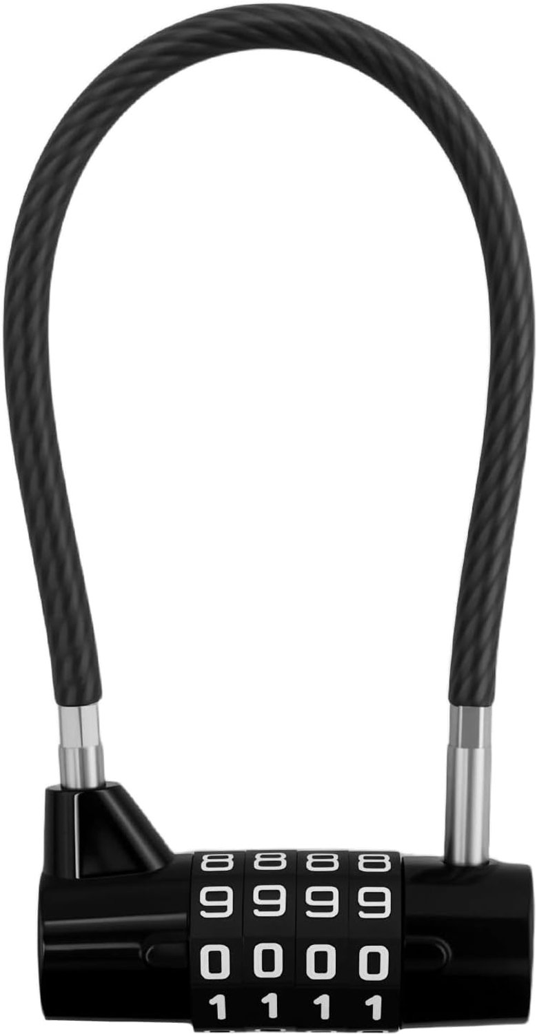 Stalen kabelkabel, cijfercombinatie, hangslot, lange beugel, diameter 5 mm, lengte 17,5 cm, voor kluisjes - ShopVlot