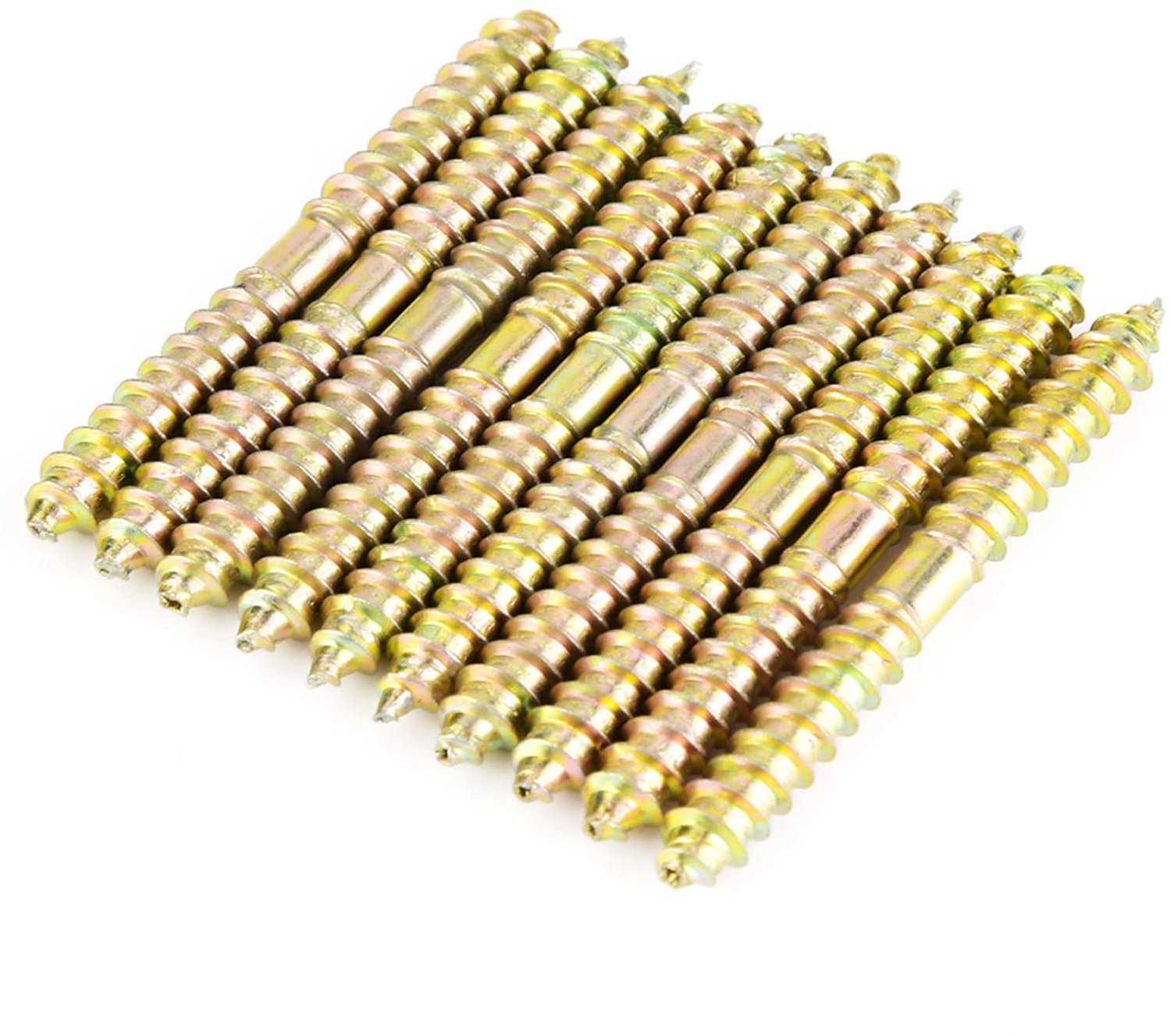 FTVOGUE 10pcs Double Head End Screws Self Tapping Threaded Bolts for Furniture Fixing Plugs - ShopVlot