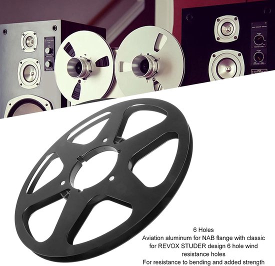 Lege Bandspoel 1/4 Inch 10.5 Inch 6 Gat Universele Open Coil Geluidsbandspoel van Aluminium voor Opname en Studio Gebruik — afbeelding 5
