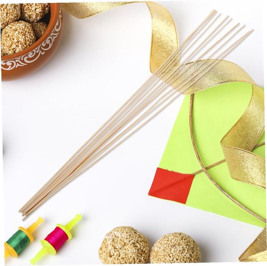 20 Stuks Bamboestokken voor Knutselactiviteiten Flexibele Splintervrije Vliegersteunen voor Jongen Meisje Veilige Diy-kit voor Ouder-jongen Meisje Interactie Buiten Creativiteit — afbeelding 3