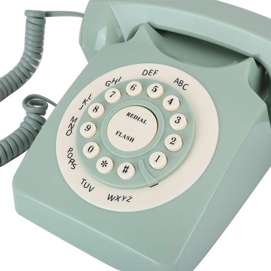 lyrlody Antieke Vaste Telefoon Groen Grote Heldere Knoppen — afbeelding 2