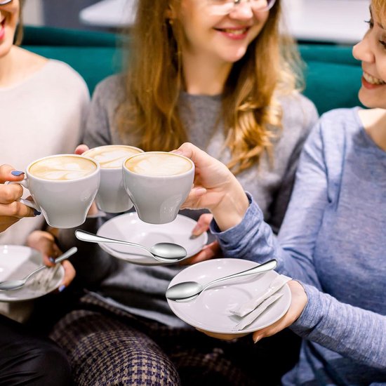 100 stuks koffielepel, Demitasse Espresso lepels, roestvrijstalen theelepels, 4,33 '' proeflepel, kleine dessertlepel, keukenlepels voor dessert, thee, voorgerecht, 1,18 '' breed (zilver, klassieke stijl) — afbeelding 5