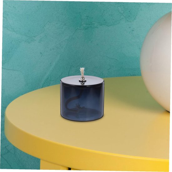 Vintage Glazen Olielamp met Metalen Lont Creatief Navulbaar Stijlvol voor Huisdecoratie Geschikt Middelpunt Bij Bruiloften Binnengebruik Grijs Middelgroot Model voor Sfeervolle — afbeelding 3
