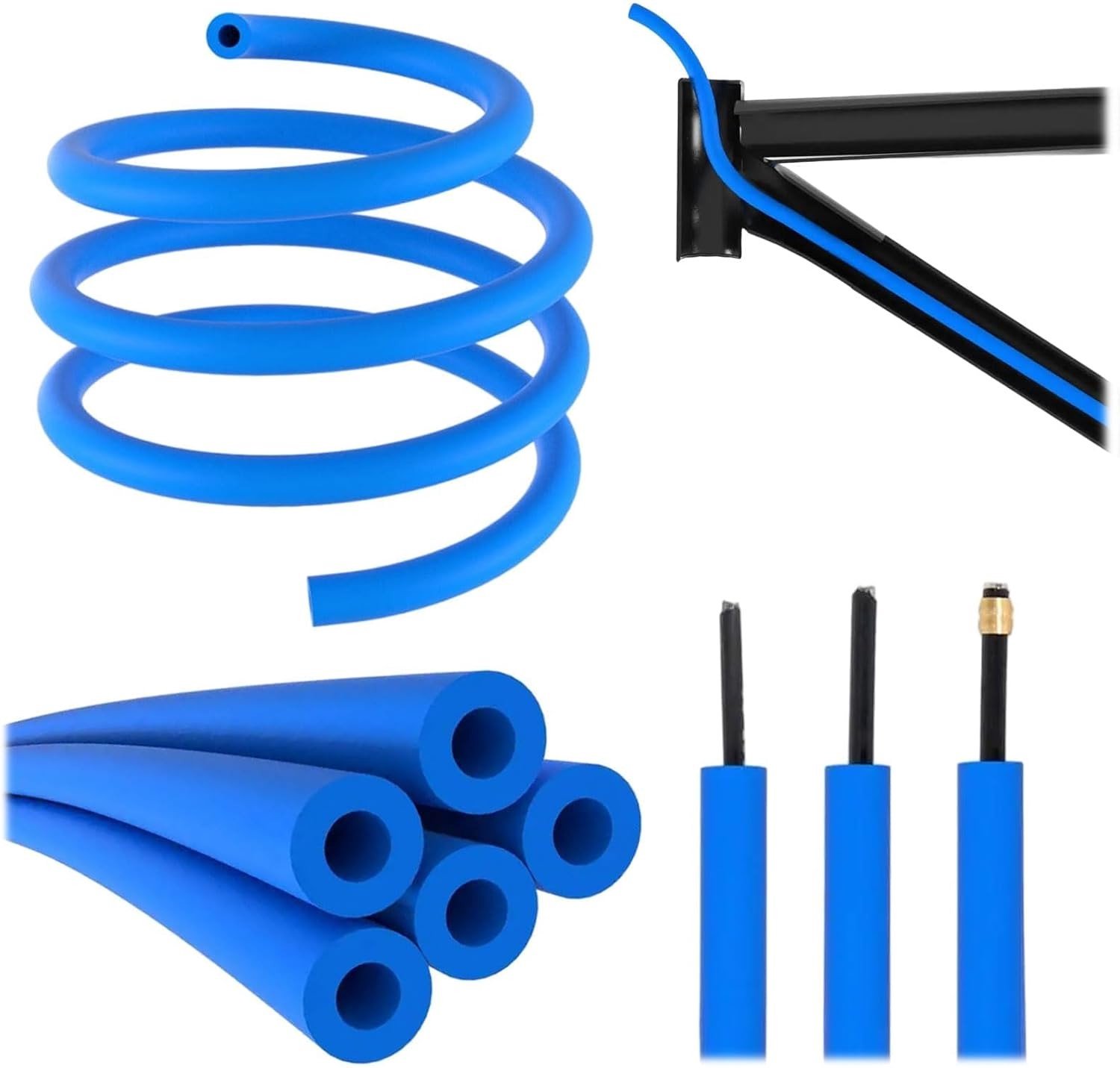 Set van 2 Stuks 1.5m Interne Schuim Demper voor Fietskader, Geschikt voor Schakel- en Remkabels tot 6mm
