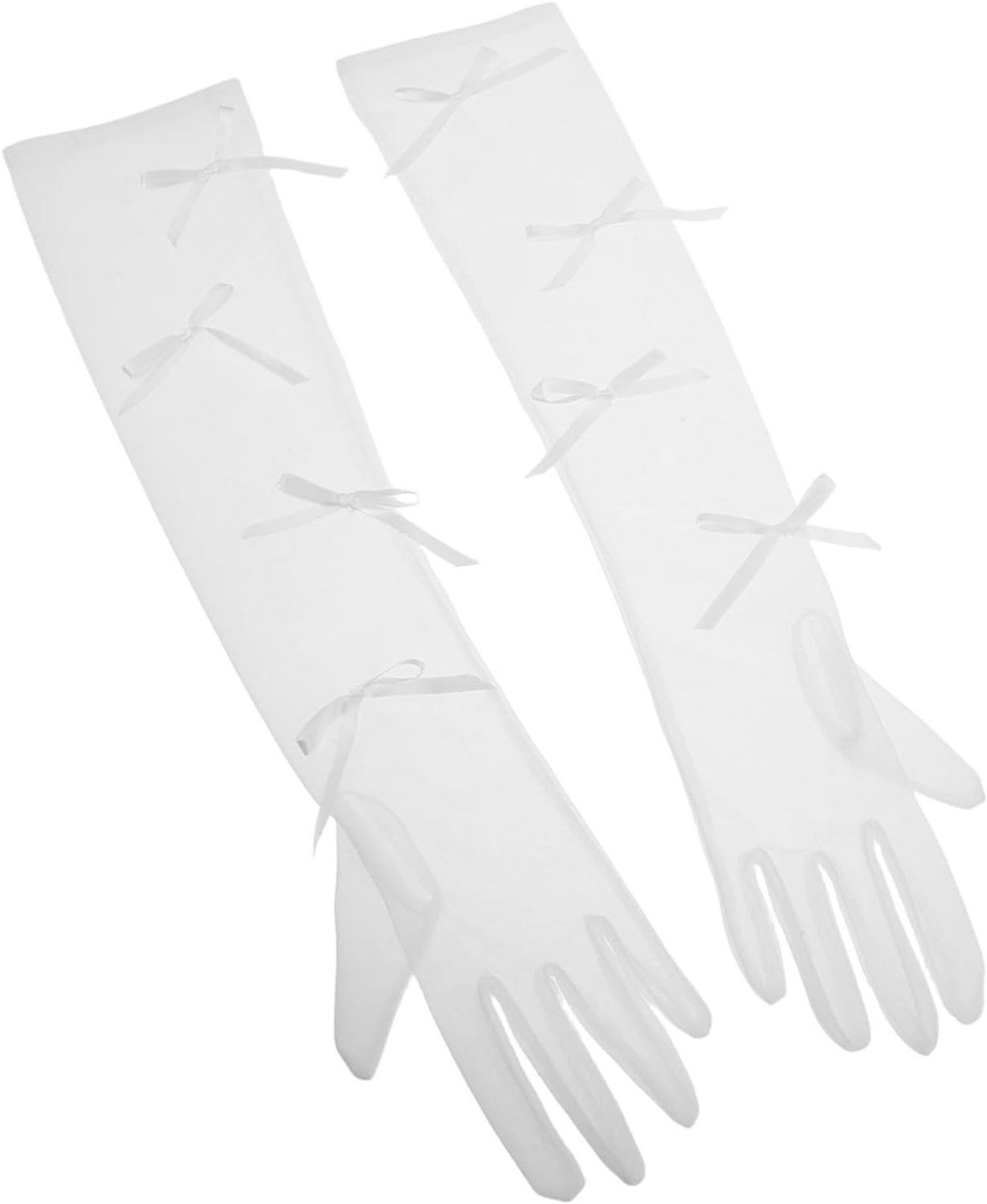 1 Paar Mesh Bruidsarmen met Strik voor Huwelijk Feest Halloween voor Bruidskostuums Theepartijen