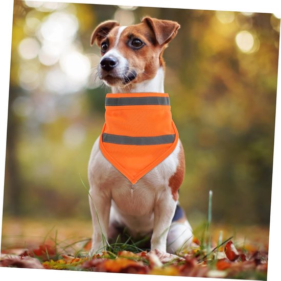4 Stuks Huisdier Driehoek Handdoek Reflecterende Hondenuitlaatuitrusting Puppy Reflecterende Bandana Reflecterend Vest Honden Hondensjaal Met Strepen Polyester YARNOW — afbeelding 2
