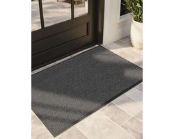 Antislip deurmat 60x90cm zwart/grijs - Duurzaam en weerbestendig