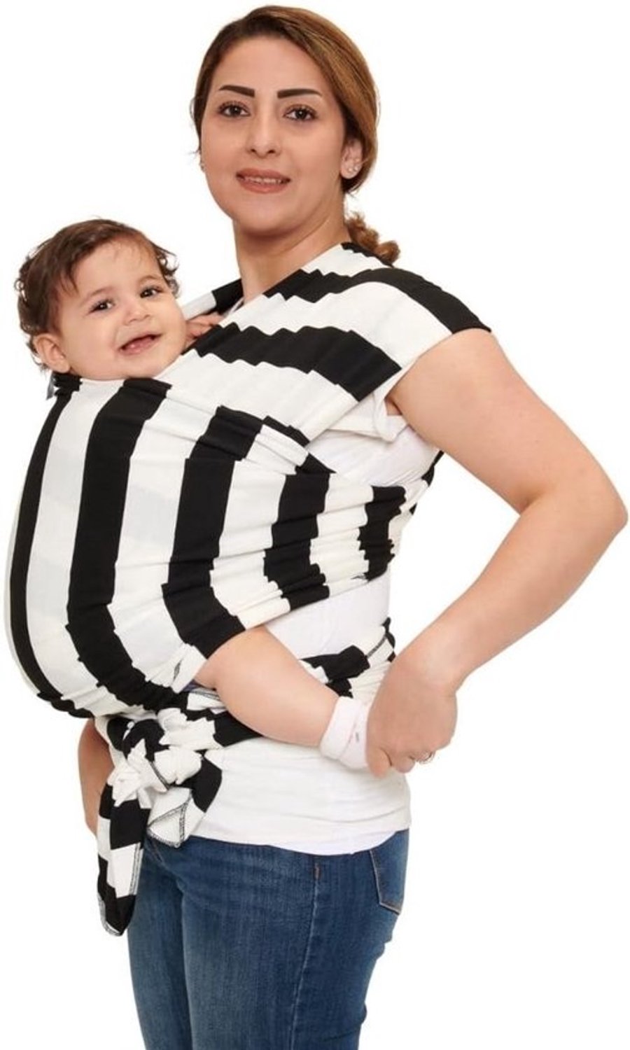 Ergonomische babydrager - Sling - Zwart-wit - Comfortabel en stevig voor pasgeborenen tot 4 jaar