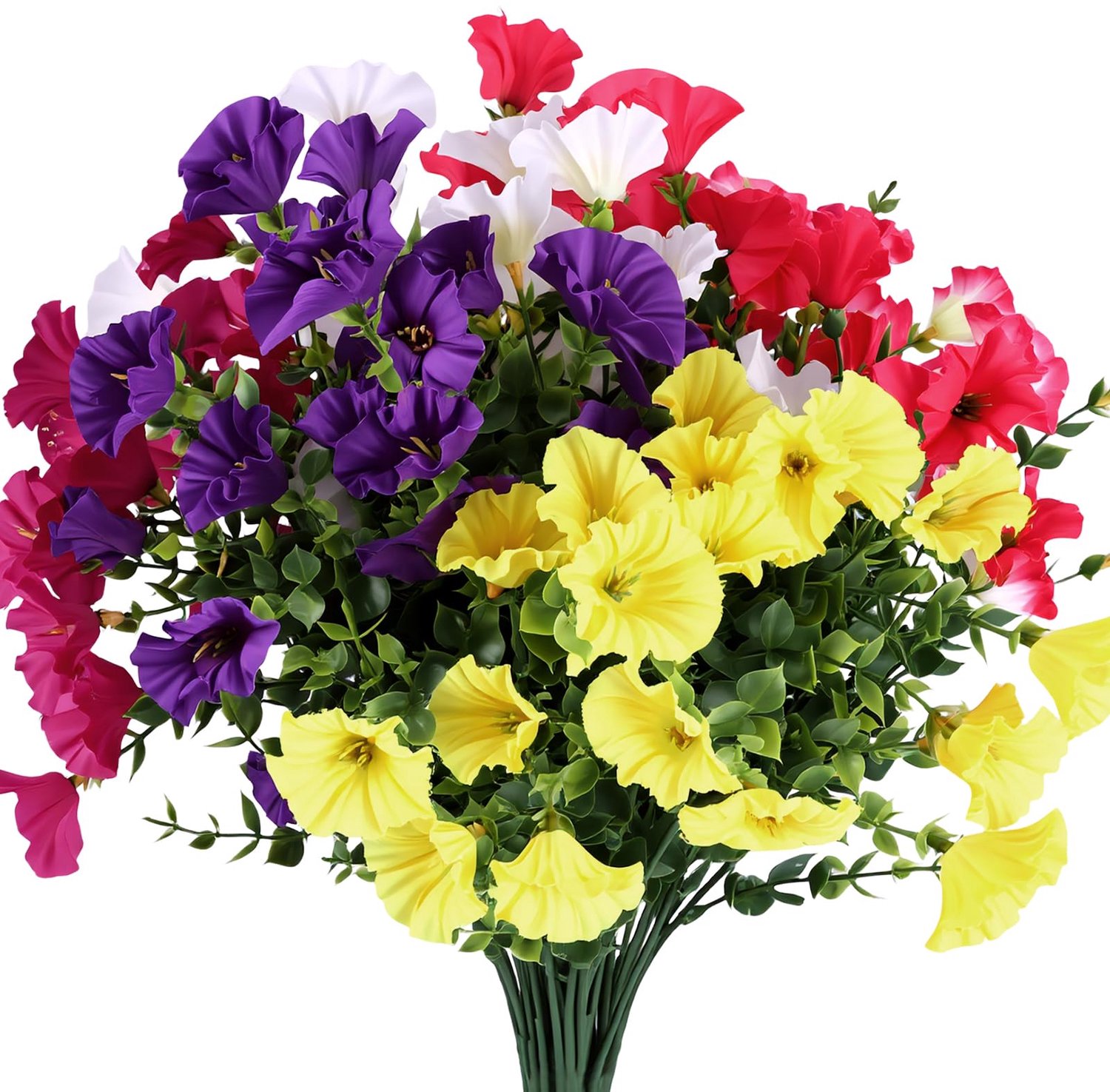 Viitech 12 bundels kunstbloemen, ziet eruit als echt, 6 kleuren, uv-bestendig (luipaars) - ShopVlot