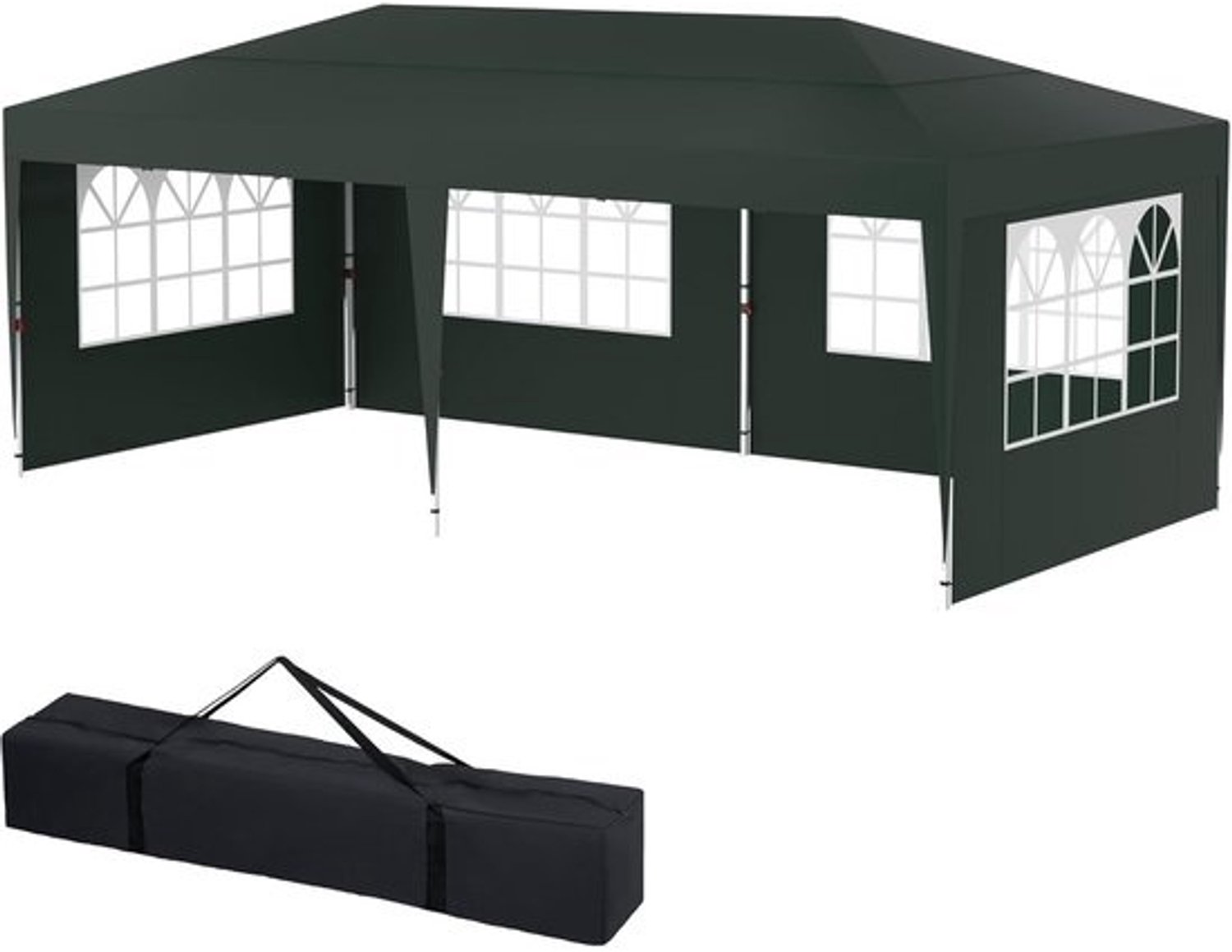 Grote vouwbare partytent en tuinpaviljoen - 3 x 6 m - Waterdicht met zijwanden
