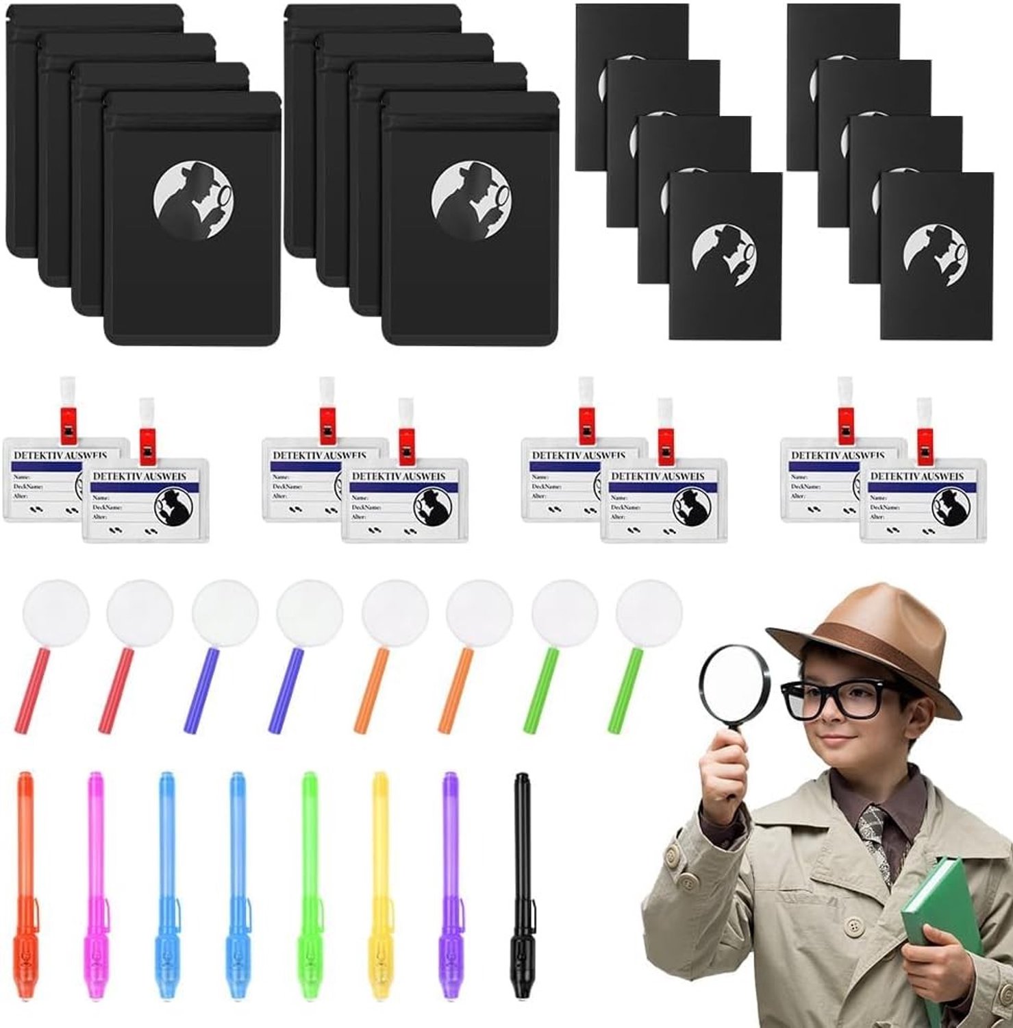 Detective Set voor Kinderen met 56 Stukken - Spel, Verjaardagscadeau, Creatief Speelgoed, Avontuur