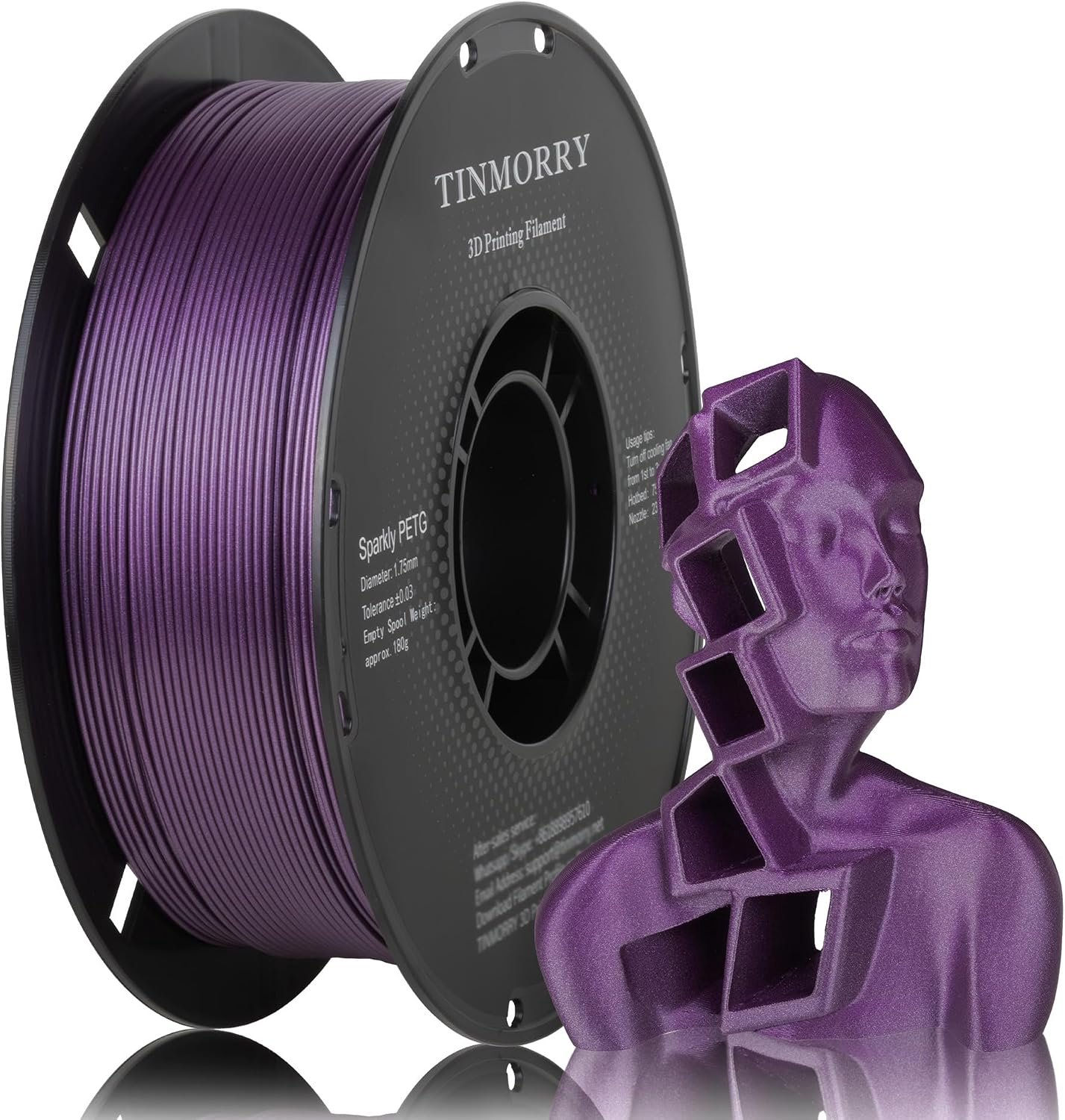 PETG Filament 1.75mm - Sparkling Paars - Hoge snelheid - Geschikt voor 3D printen - Vemera