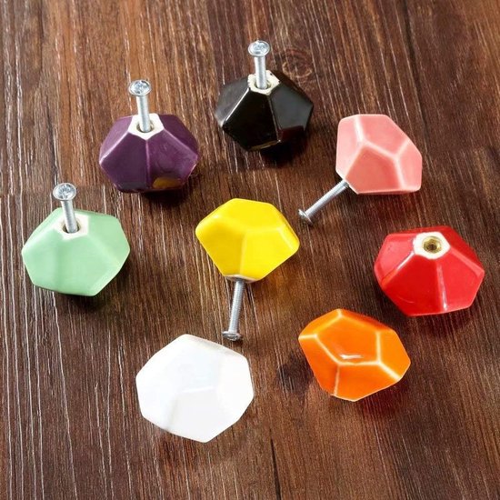 6 stuks Lade Knoppen Keramische Kabinet Knoppen Keuken Slaapkamer Kantoor Kastdeur Trekhendel Meubels Borst Dressoir Handgrepen voor Kast Kledingkast Creatieve Home Decor (Paars) — afbeelding 5