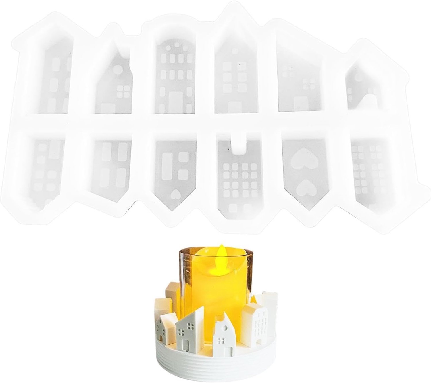 Huizen mal voor fondant, huizen hars mal Snoepsuiker Cupcake Topper Bakken