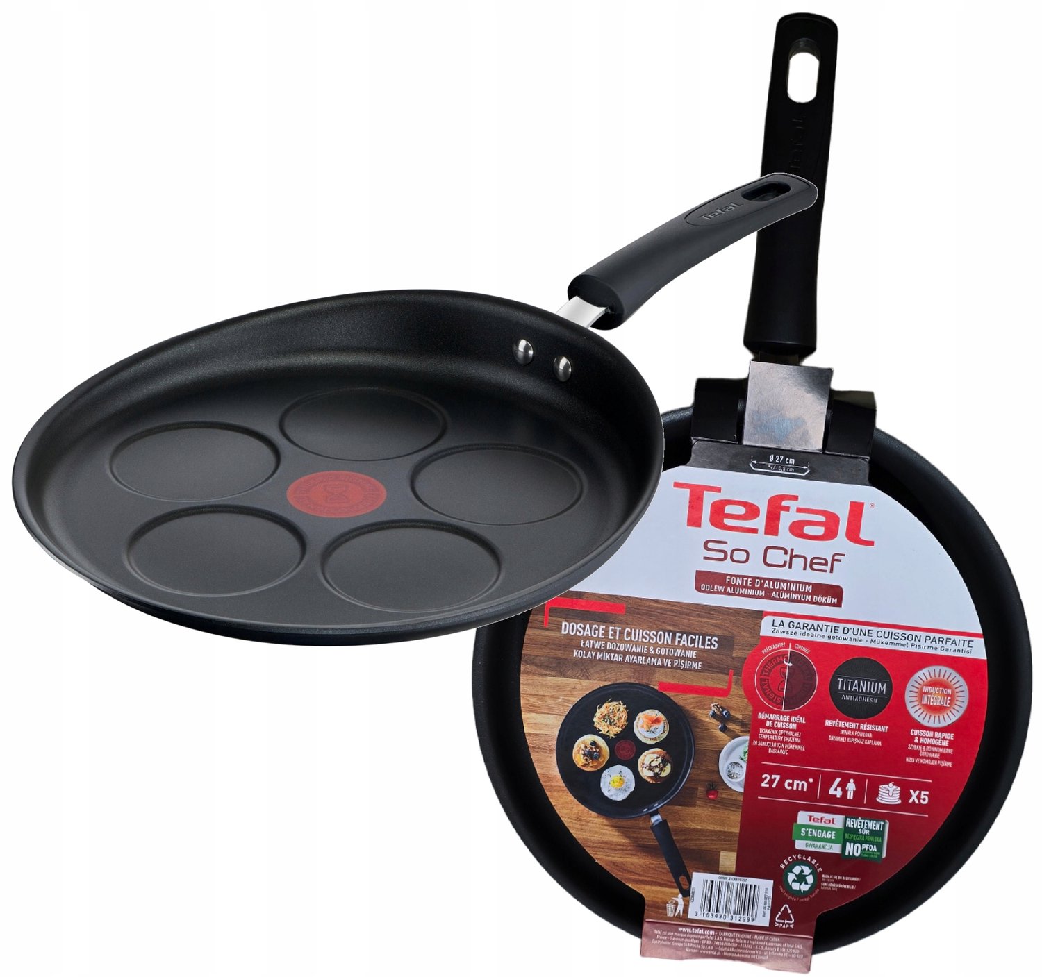 Tefal So Chef Pannkoekenpan 27cm - Titanium Coating, Inductie