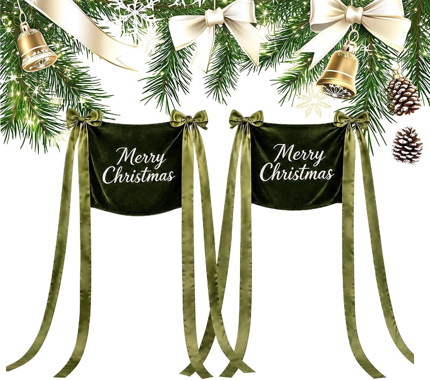 Kerst Stoel Strikken 2 Stuks Universele Fluwelen Elastische Decoratie
