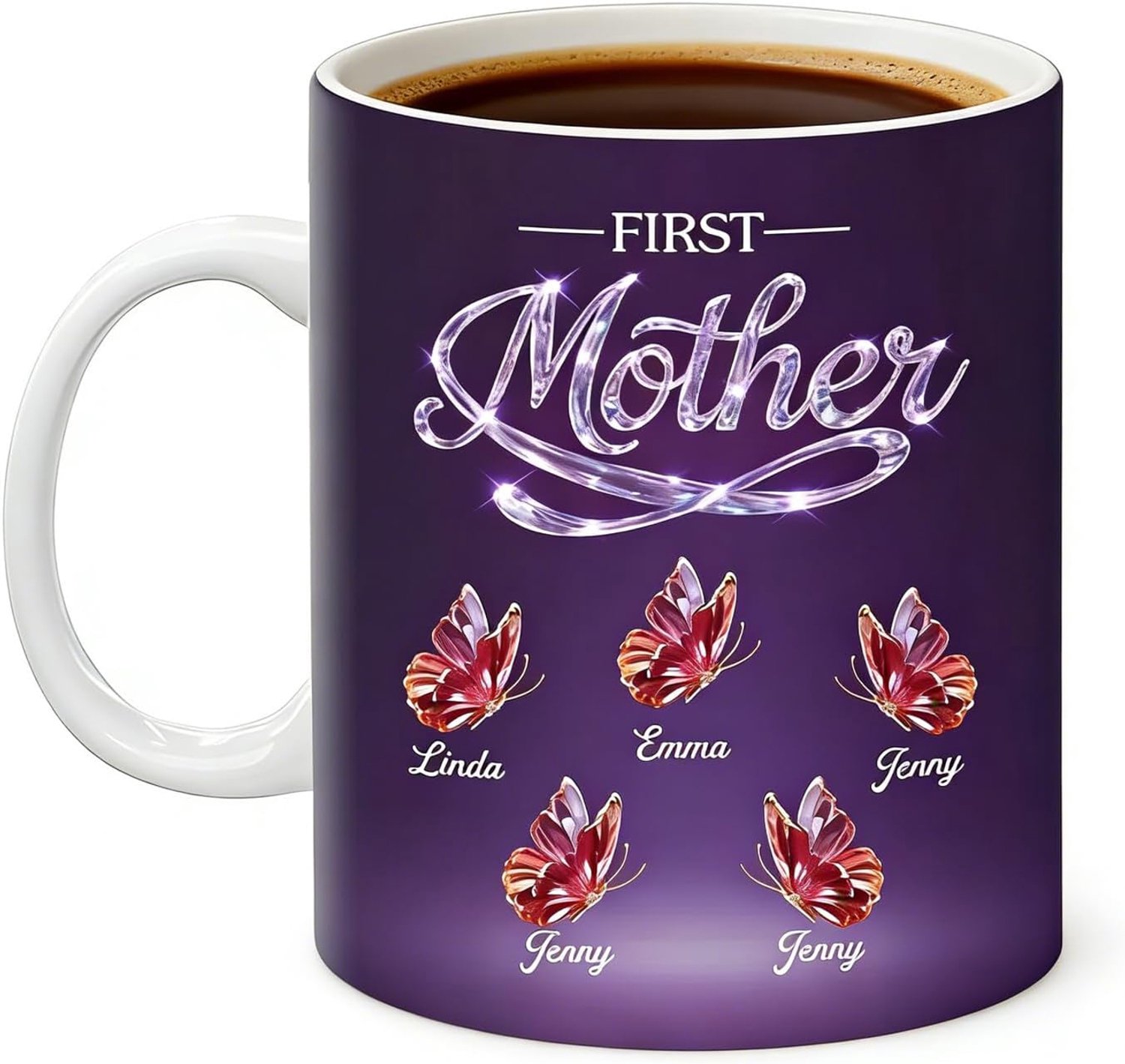 Koffiemokken voor vrouwen, 330 ml, origineel van keramiek, originele paarse koffiemokken voor vrouwen, voor oma, vrouw, zus, dochter, verjaardag, Thanksgiving