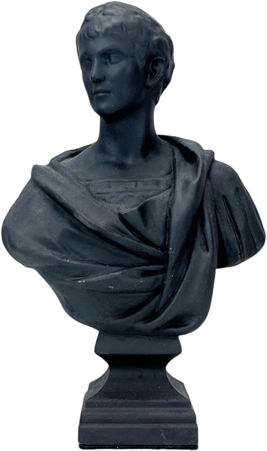 Trajanus Romeinse Keizer Buste Hoofd Standbeeld Beeldhouwkunst Museum Kopiëren Handgemaakt Gips Sculptuur