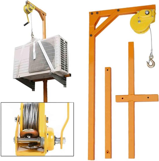 Handlier - Zelfvergrendelend beugelgereedschap, 300 kg capaciteit voor lucht- en handmatige takels, 20 m draagbaar hefgereedschap met eenvoudige installatie en afneembare ondersteuning, 1-5 ph — afbeelding 3
