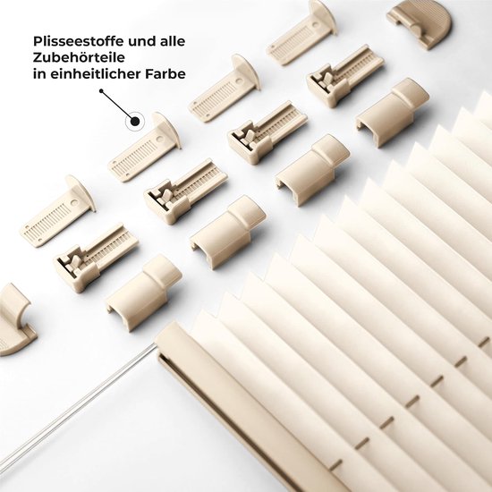 Sonello Plisségordijn Zonder Boren 105x220 cm Plissé Klemmfix Crèmewit — afbeelding 3