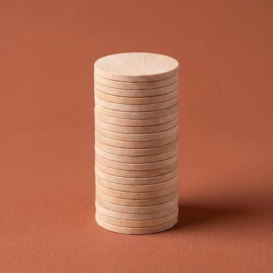 30 Stuks Natuurlijke Ronde Houten Schijven Onbewerkte Hout Tokens voor Graveren Schilderen Knutselprojecten Gladde Houten Cirkels voor Zelf Decoratie — afbeelding 2